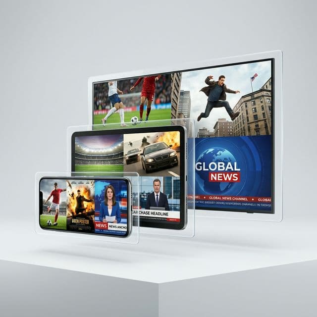 LumIPTV streaming on TV, tablet, and phone devices